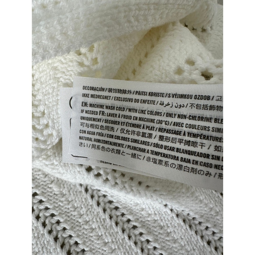 New Hollister White Pointelle Knit Tie Front Cardigan Sweater Large - Picture 11 of 11